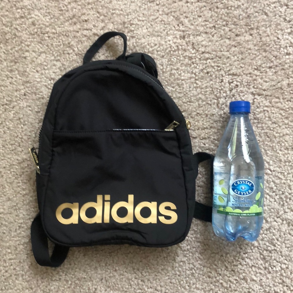 Small black and gold Adidas backpack